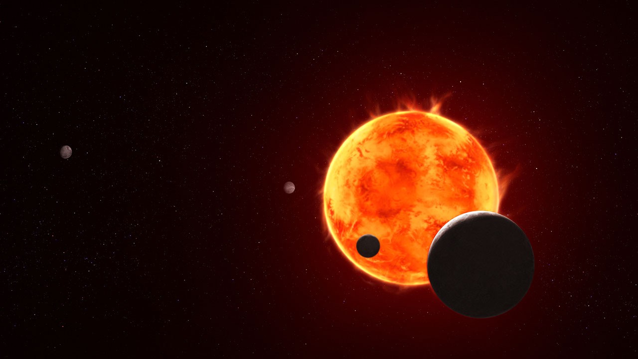 依据已知参数创作的 TRAPPIST-1e 艺术概念图,并非行星表面观测